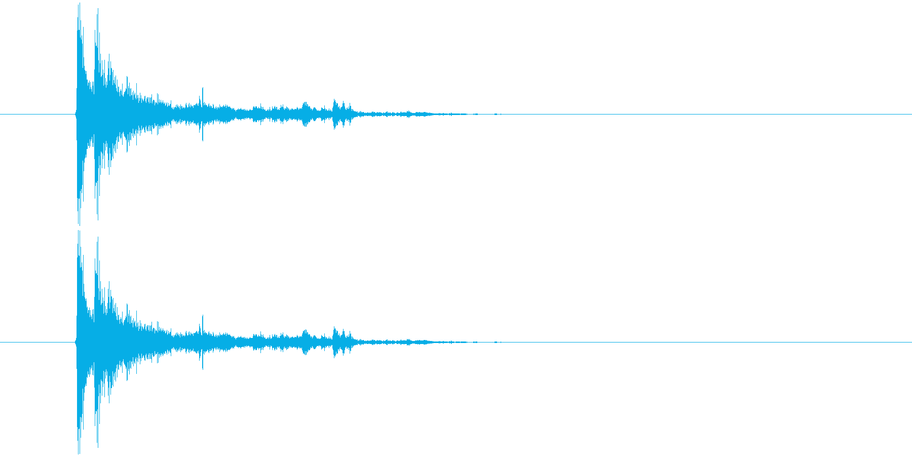 ガシャーン(窓ガラスが割れる音)の再生済みの波形