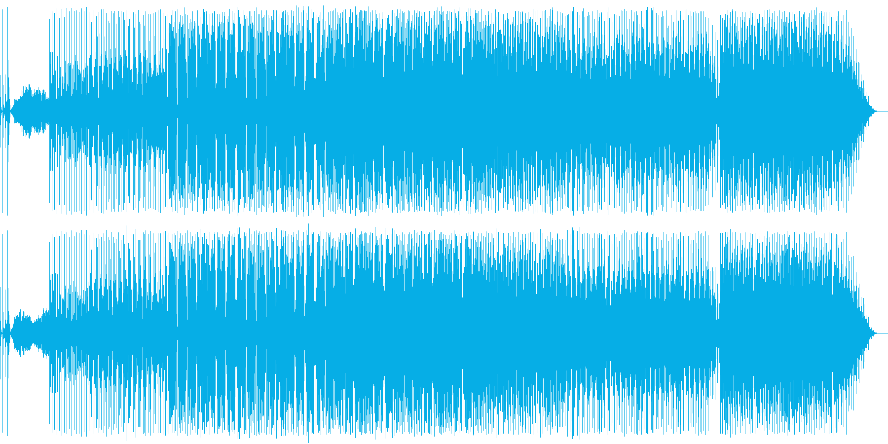 何でもアリ感のあるノリノリなテクノ曲の再生済みの波形