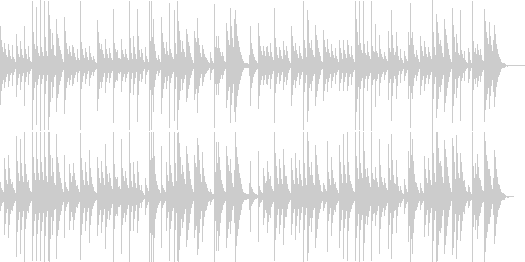 夕方を連想させるオルゴール曲の未再生の波形
