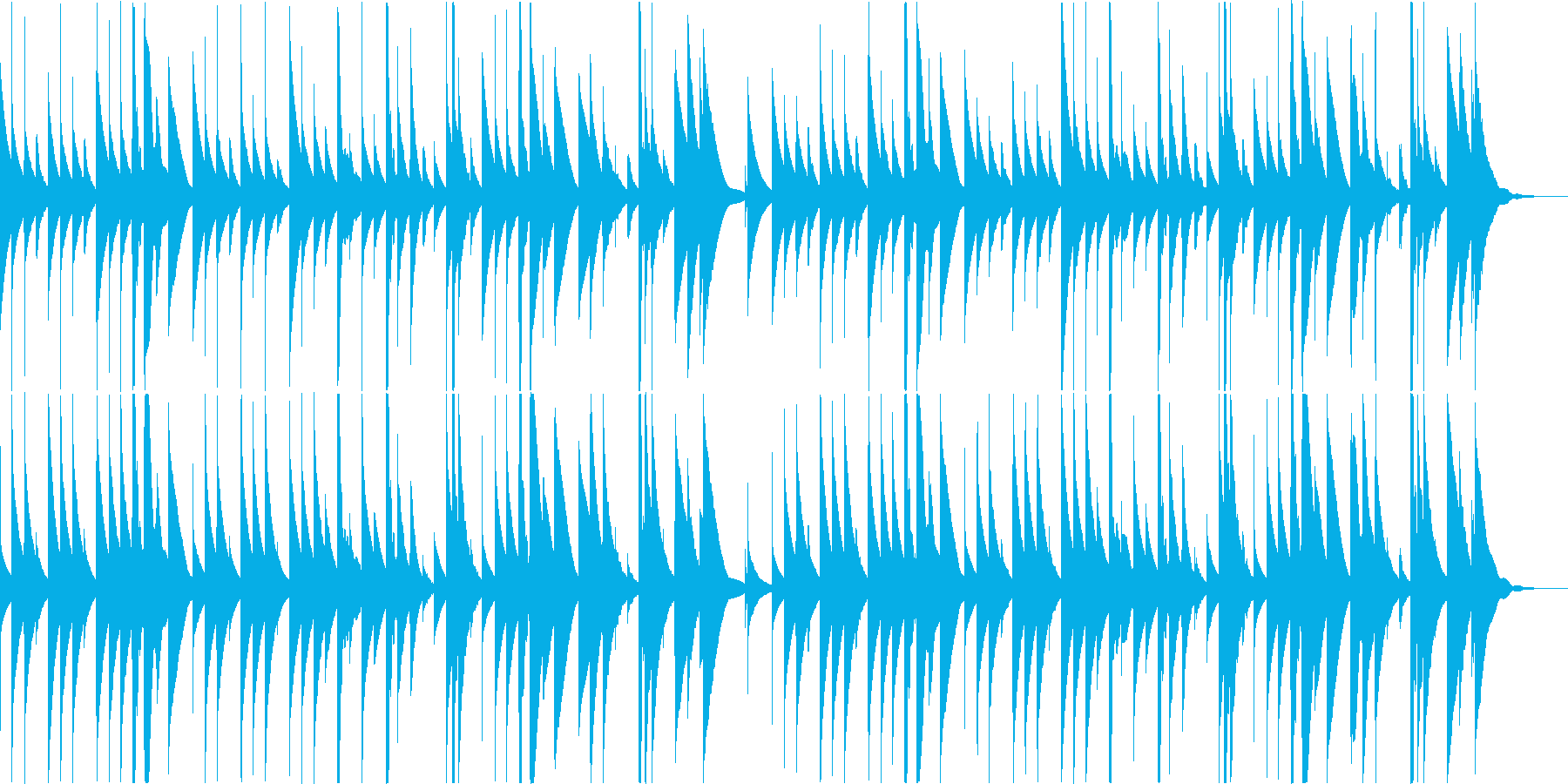 夕方を連想させるオルゴール曲の再生済みの波形
