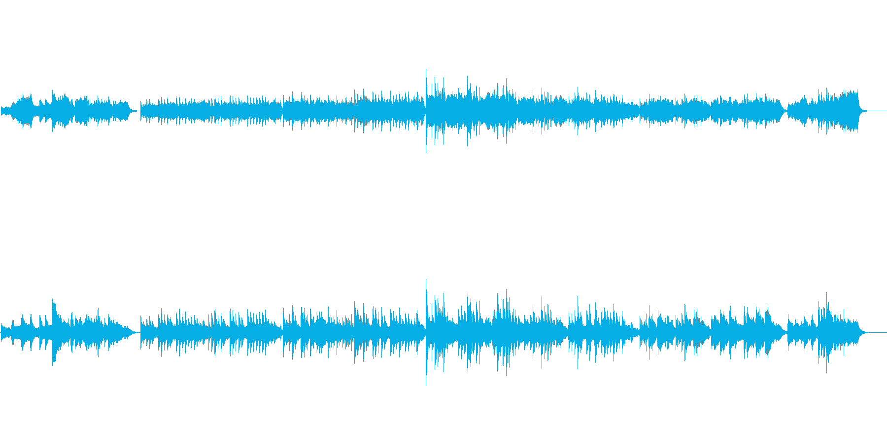 ドラマのテーマ曲風(美しいピアノ)の再生済みの波形