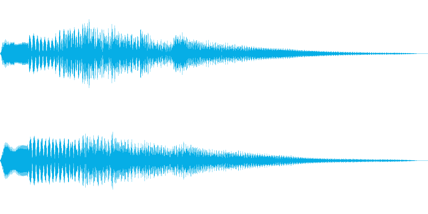和風の場面転換音(琴/ハープの音色)低音の再生済みの波形