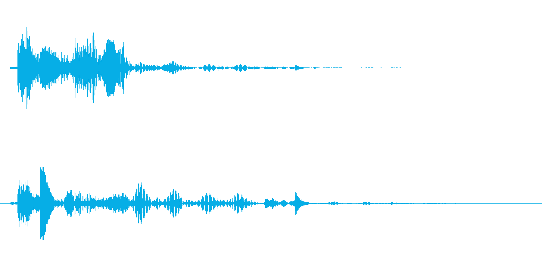 同一音をエフェクト加工したクリック音で…の再生済みの波形