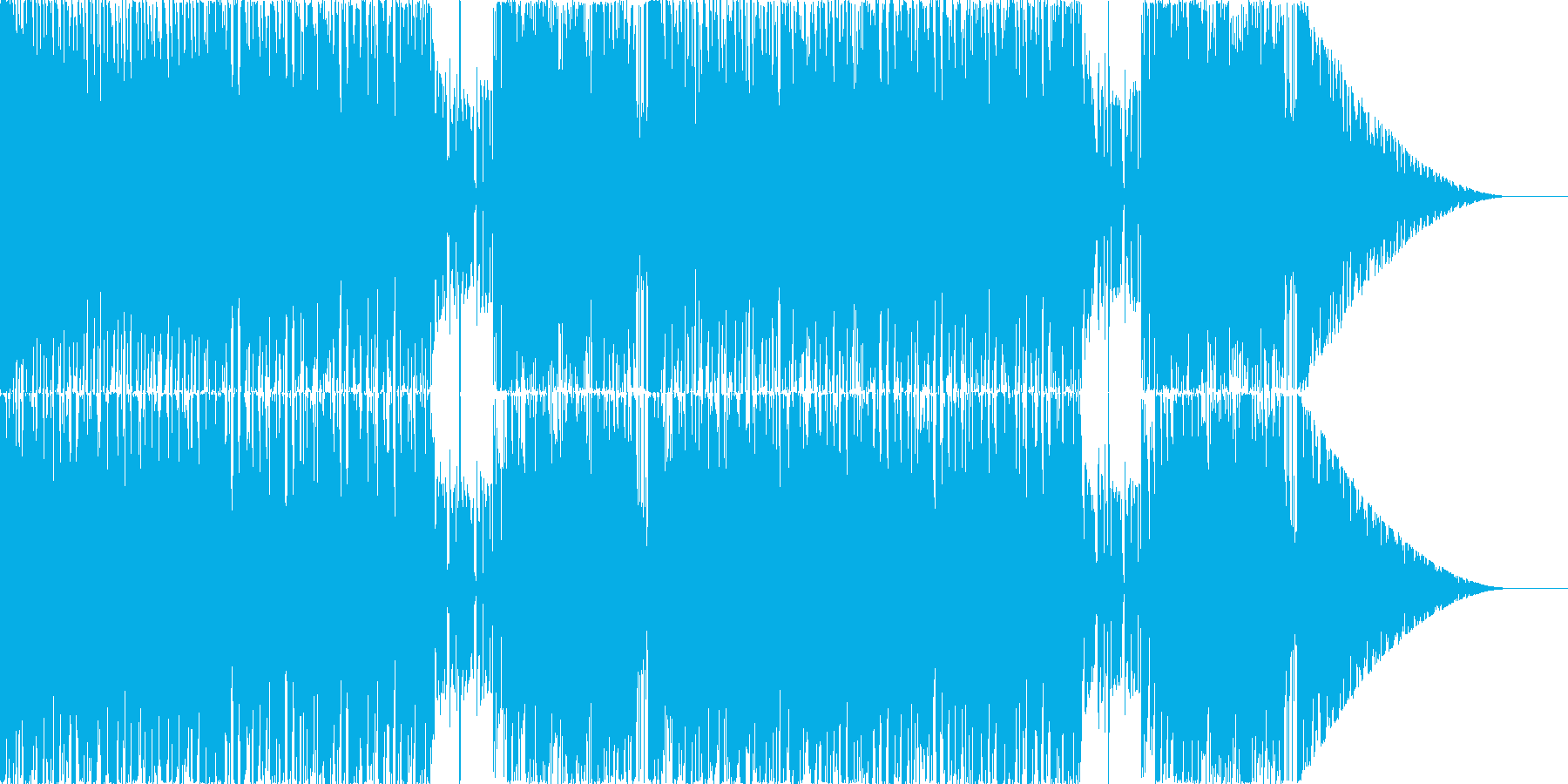 緊迫した戦闘BGMの再生済みの波形
