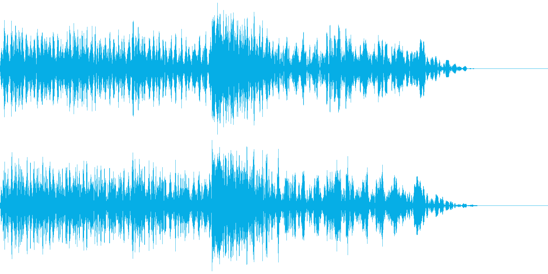 ギューン:テープストップの音(長)の再生済みの波形
