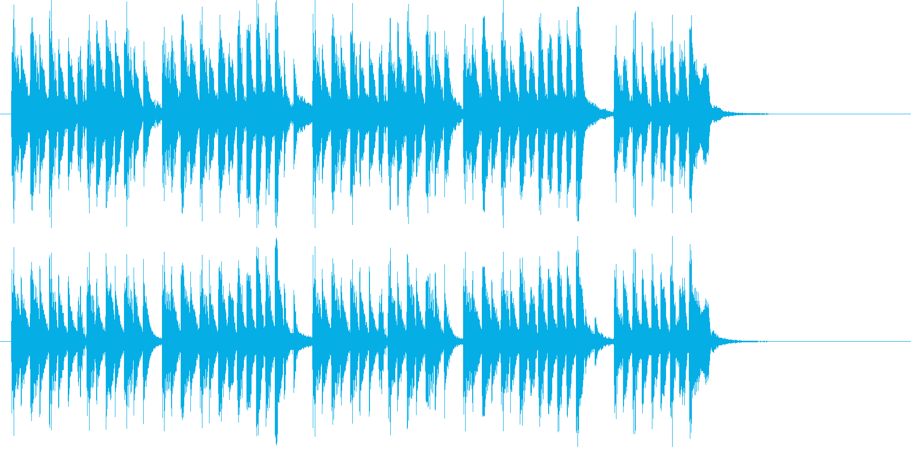キッチュで可愛い印象のアップテンポの曲の再生済みの波形