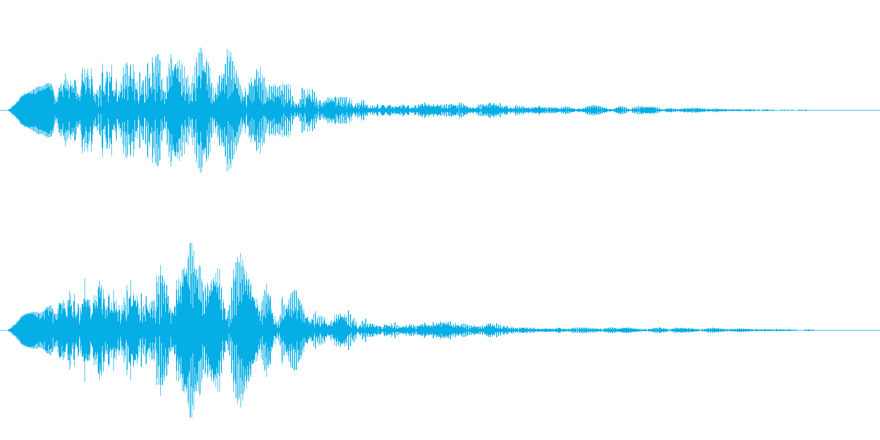 アウ〜ンとエコーの効いた音の再生済みの波形
