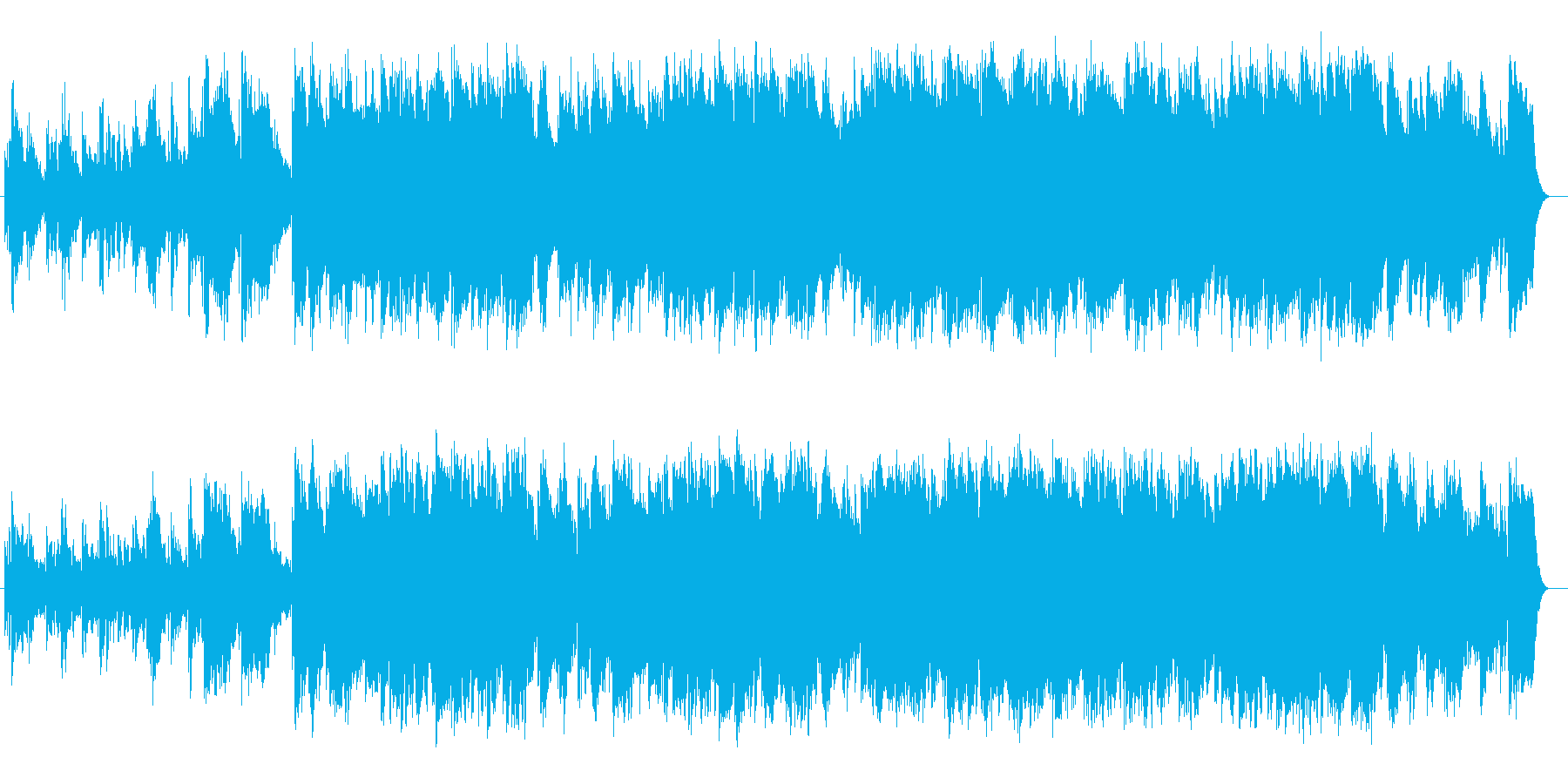 ゆったりと心温まる雰囲気のBGMの再生済みの波形