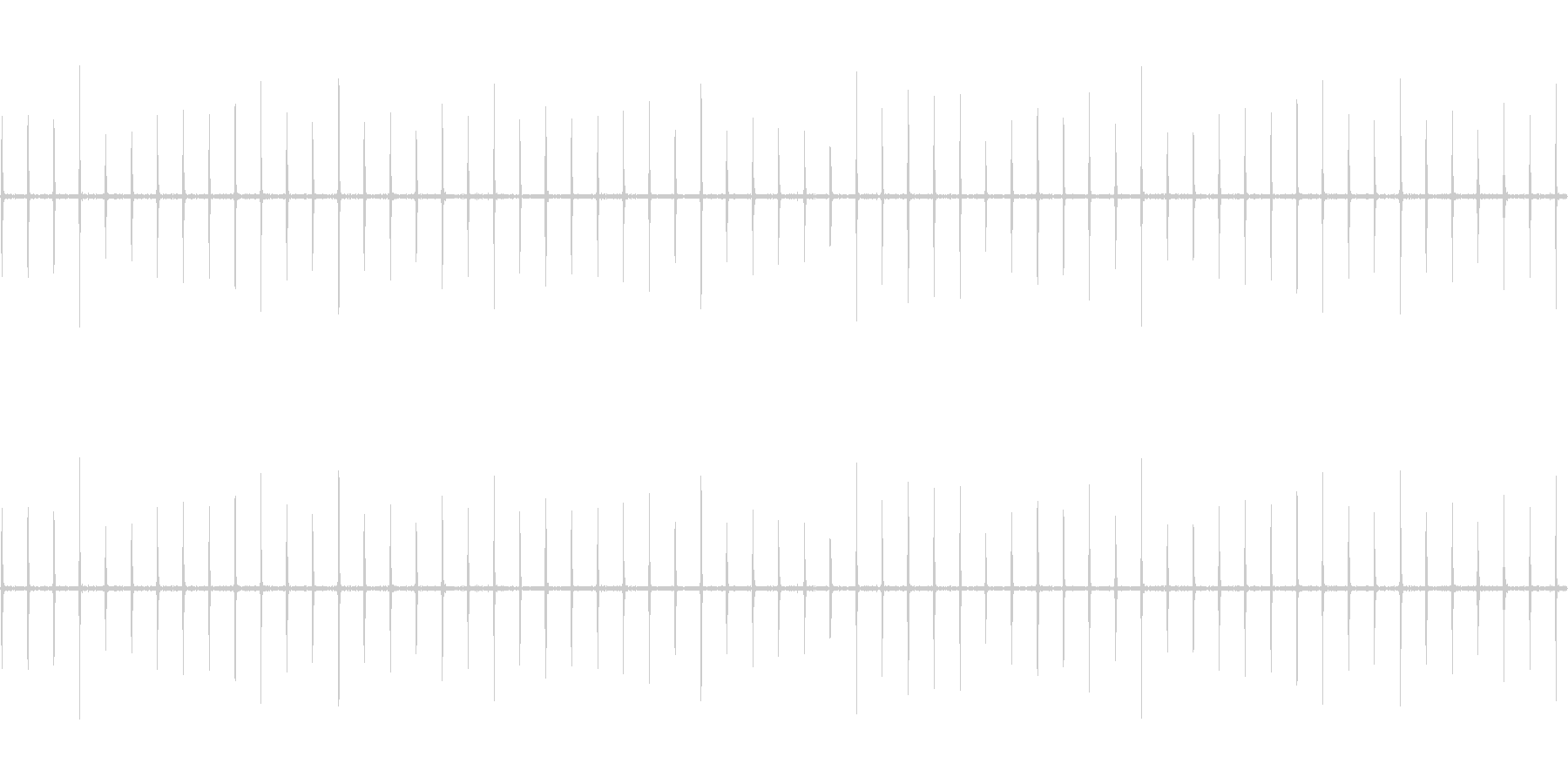 目覚まし時計の秒針が刻む音_1分ループの未再生の波形