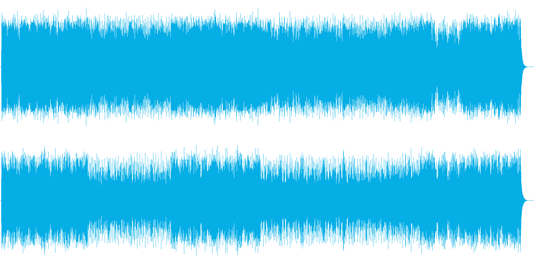 ワクワク感を煽るようなポップスの再生済みの波形