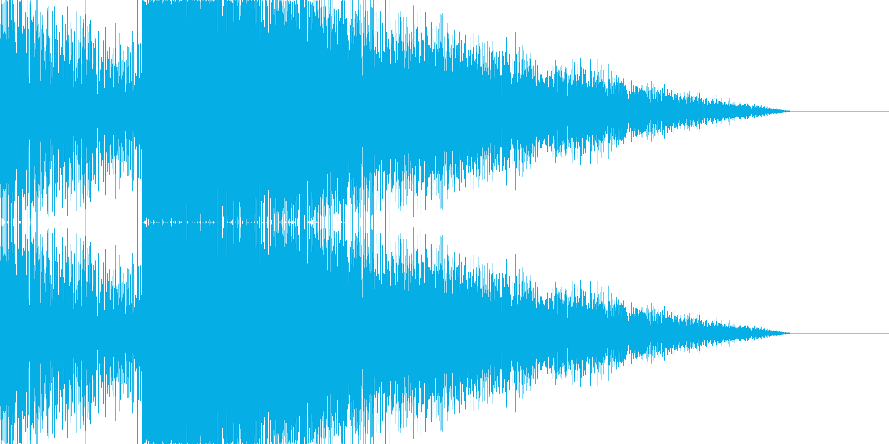 雷 落雷の音 ゴロゴロ ガシャーンの再生済みの波形