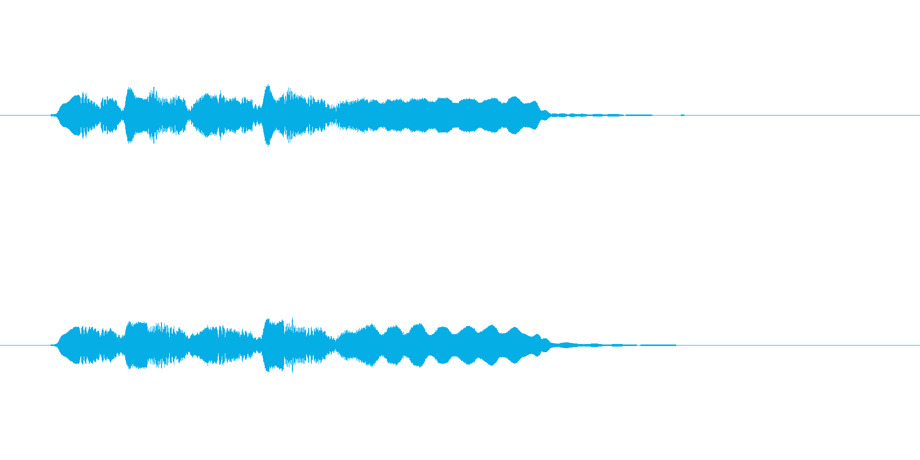 ゆったりとした音楽を奏でるフルートの再生済みの波形