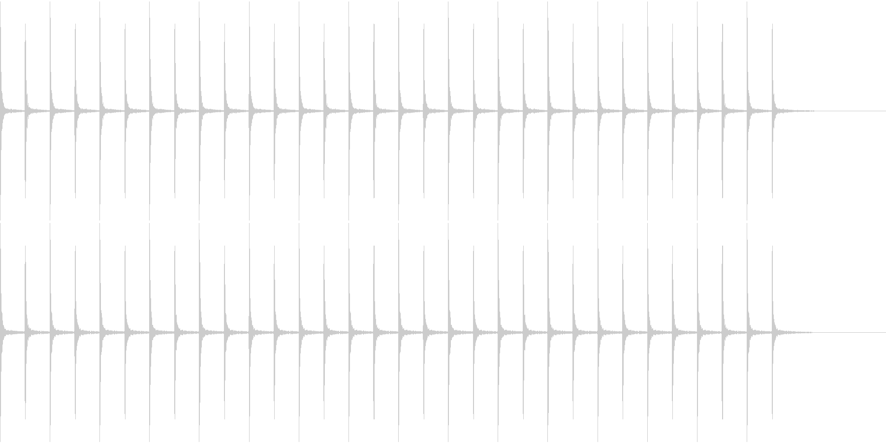 古い時計がはやめに鳴る音(ループ可能)の未再生の波形