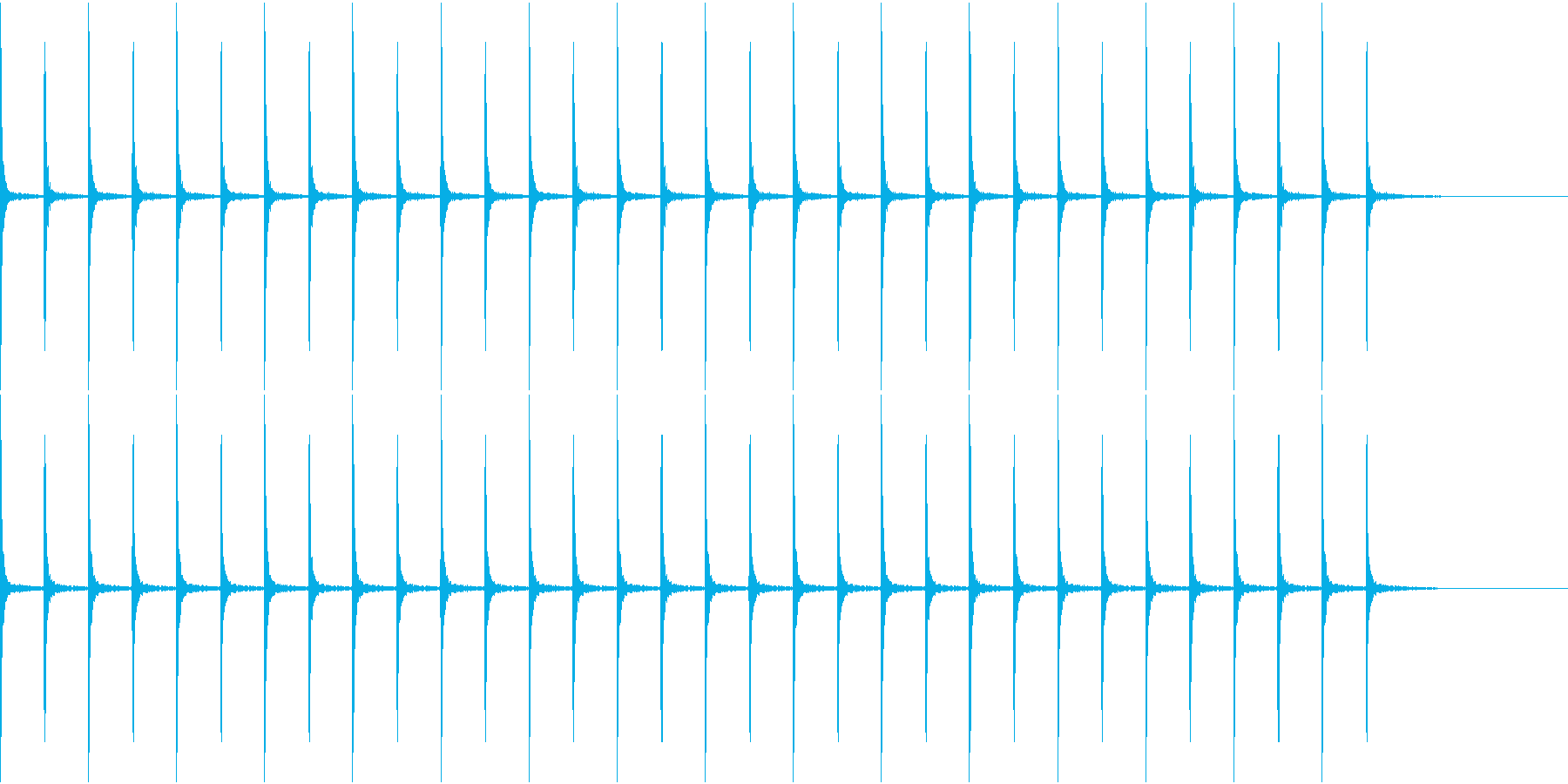 古い時計がはやめに鳴る音(ループ可能)の再生済みの波形