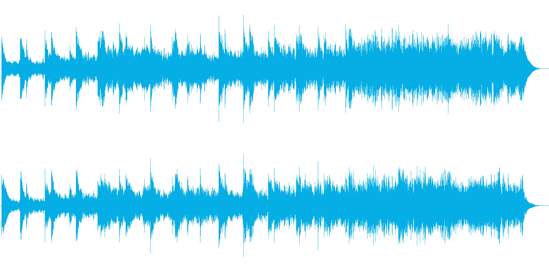 ゆったりしたピアノ・シンセなどの曲の再生済みの波形