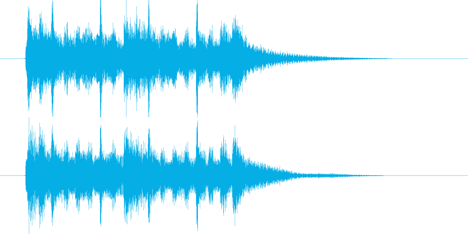 ピアノとギターによるウエスタン調の楽曲の再生済みの波形