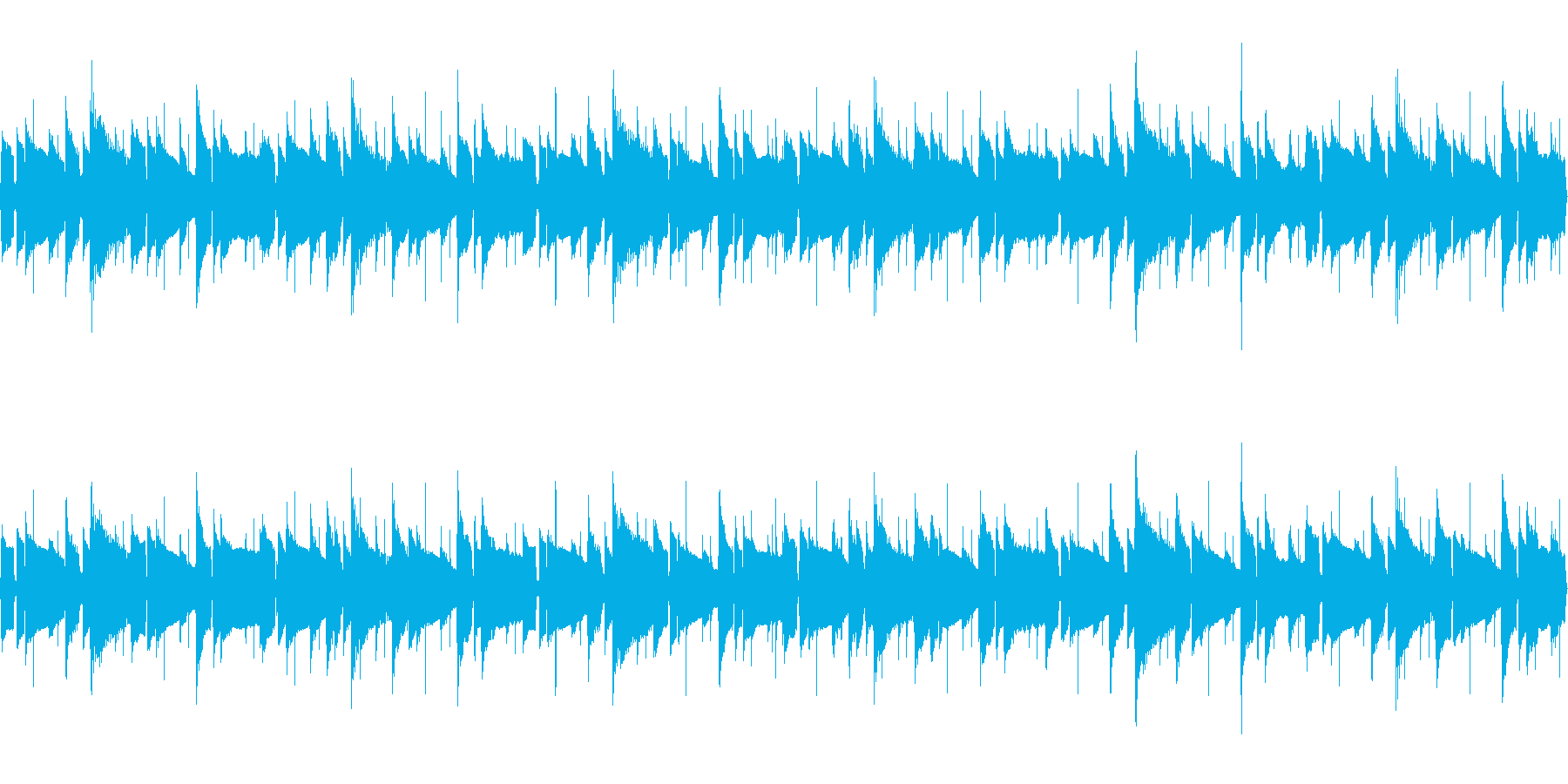 【52秒ループ】軽やかなボサノバハワイ曲の再生済みの波形