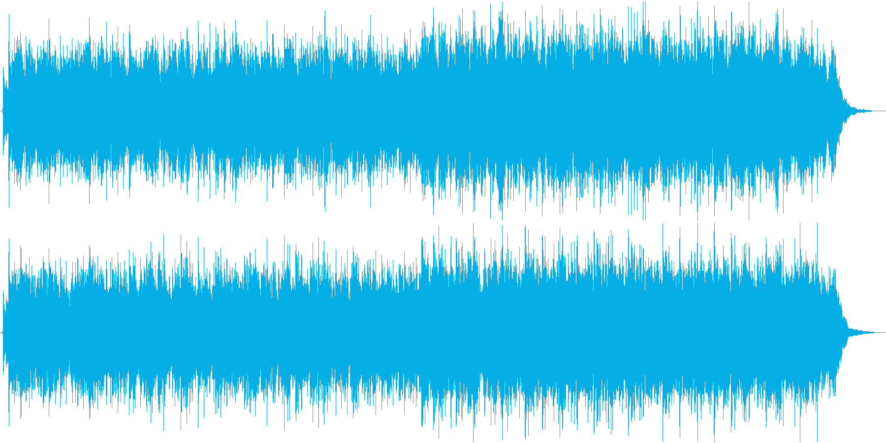 ギターとオーケストラの迫力ある曲の再生済みの波形