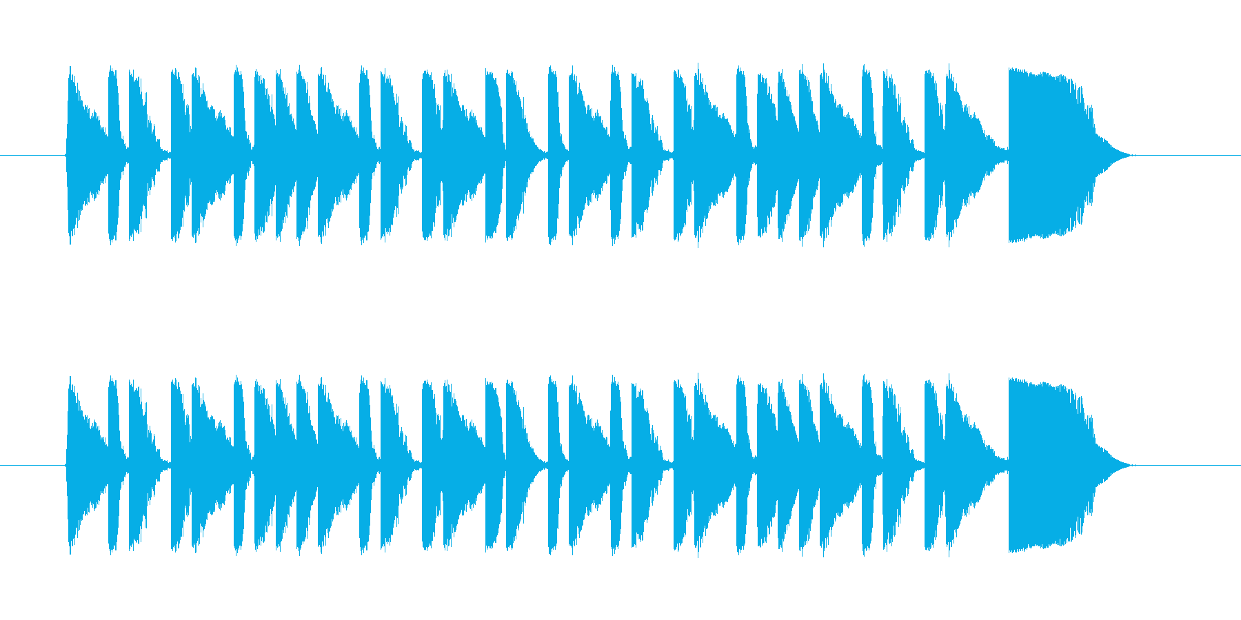 コミカルなリズム音(ゲーム、ジングル)の再生済みの波形