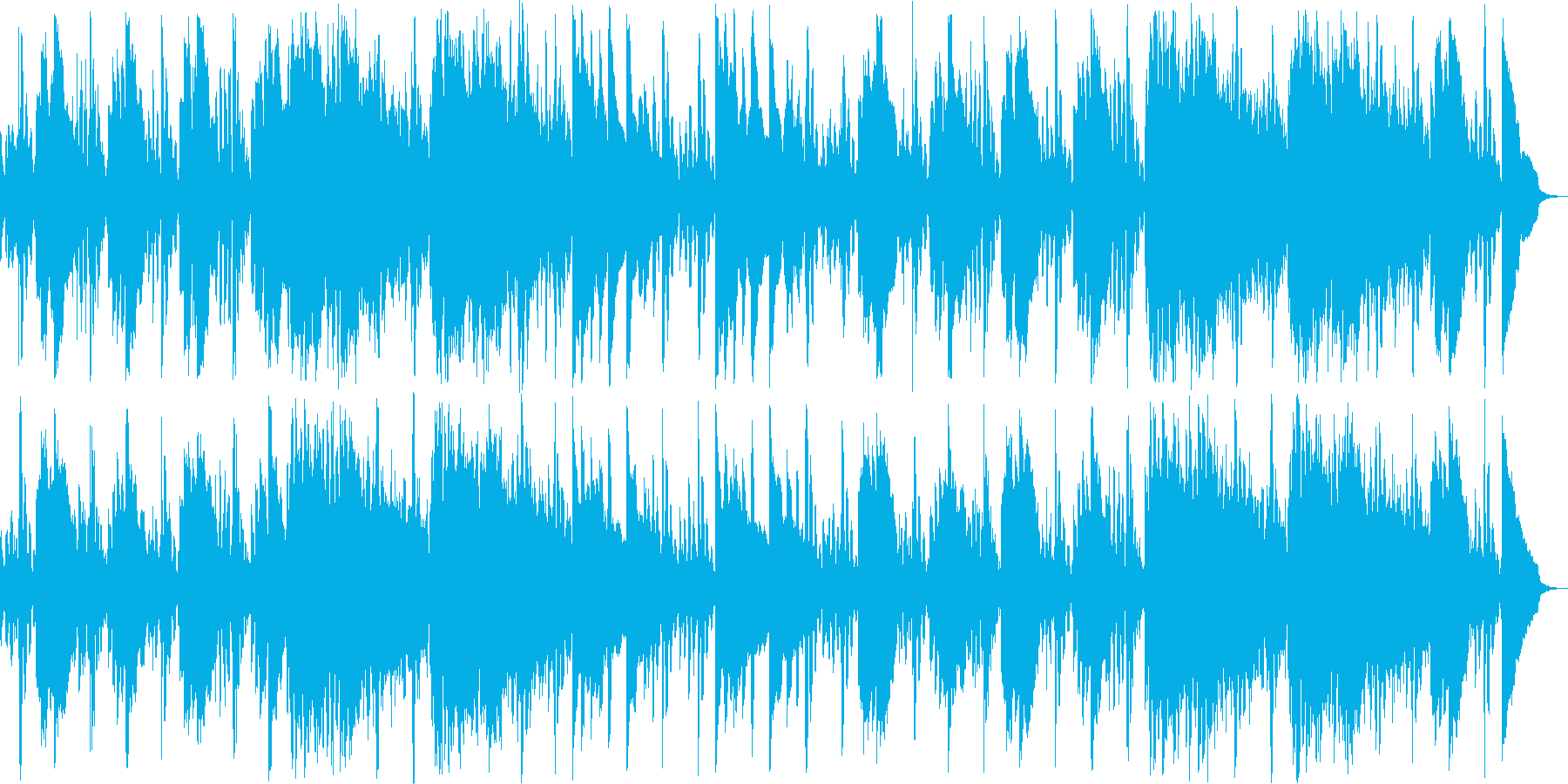 眠りを誘うリラクゼーション系ヒーリング曲の再生済みの波形