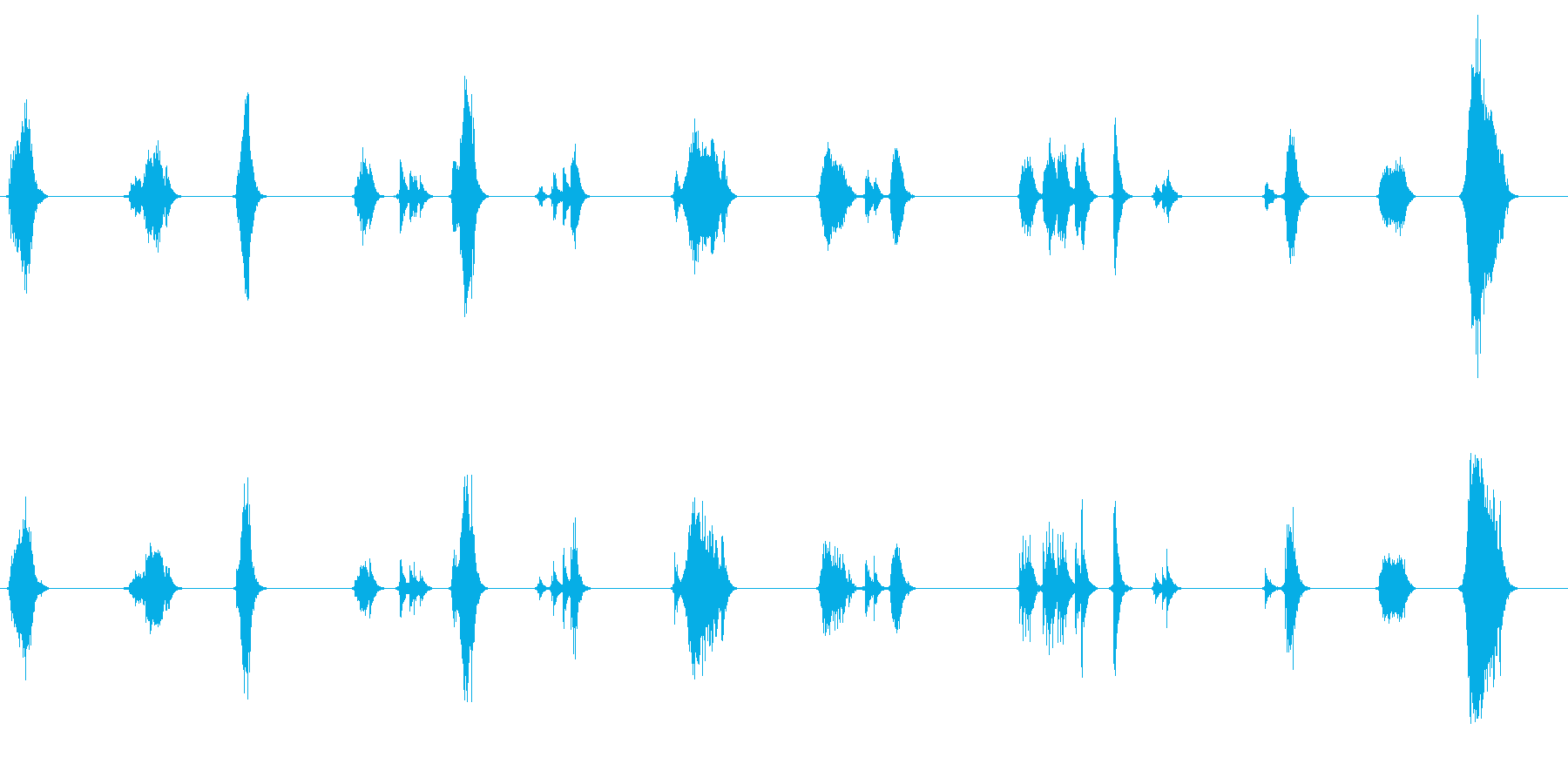 軋む床を歩く音の再生済みの波形
