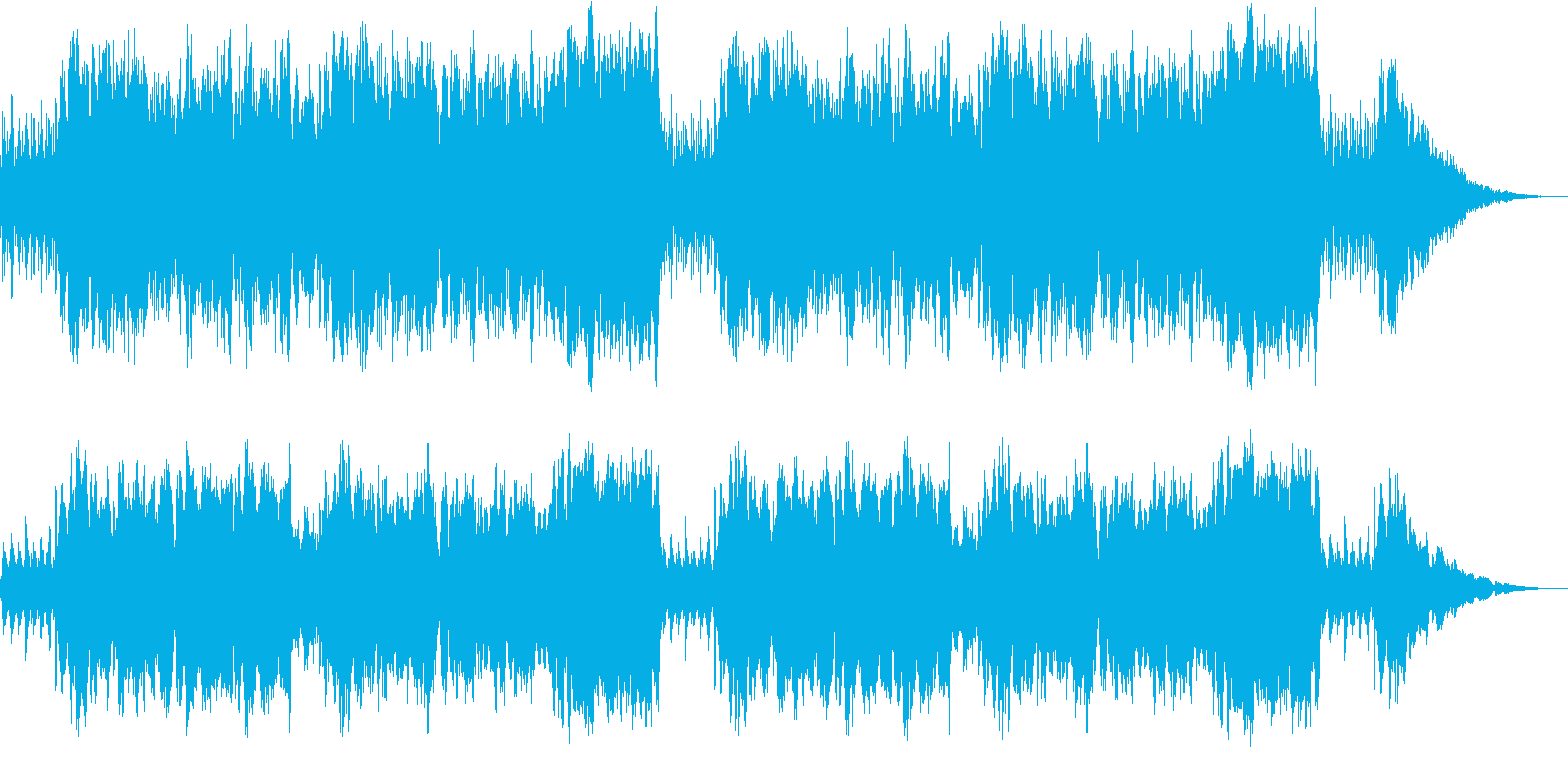 ハープの穏やかなリズムの楽曲の再生済みの波形