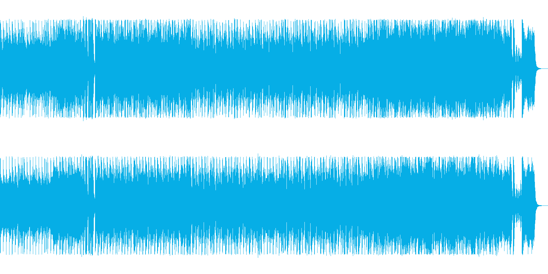 鼓動のようなシンセのリズムが特徴の楽曲の再生済みの波形