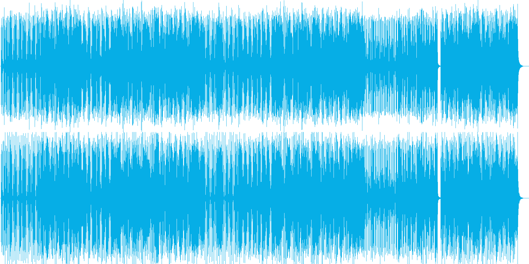 ポップでファンシーなシンセサイザー曲の再生済みの波形