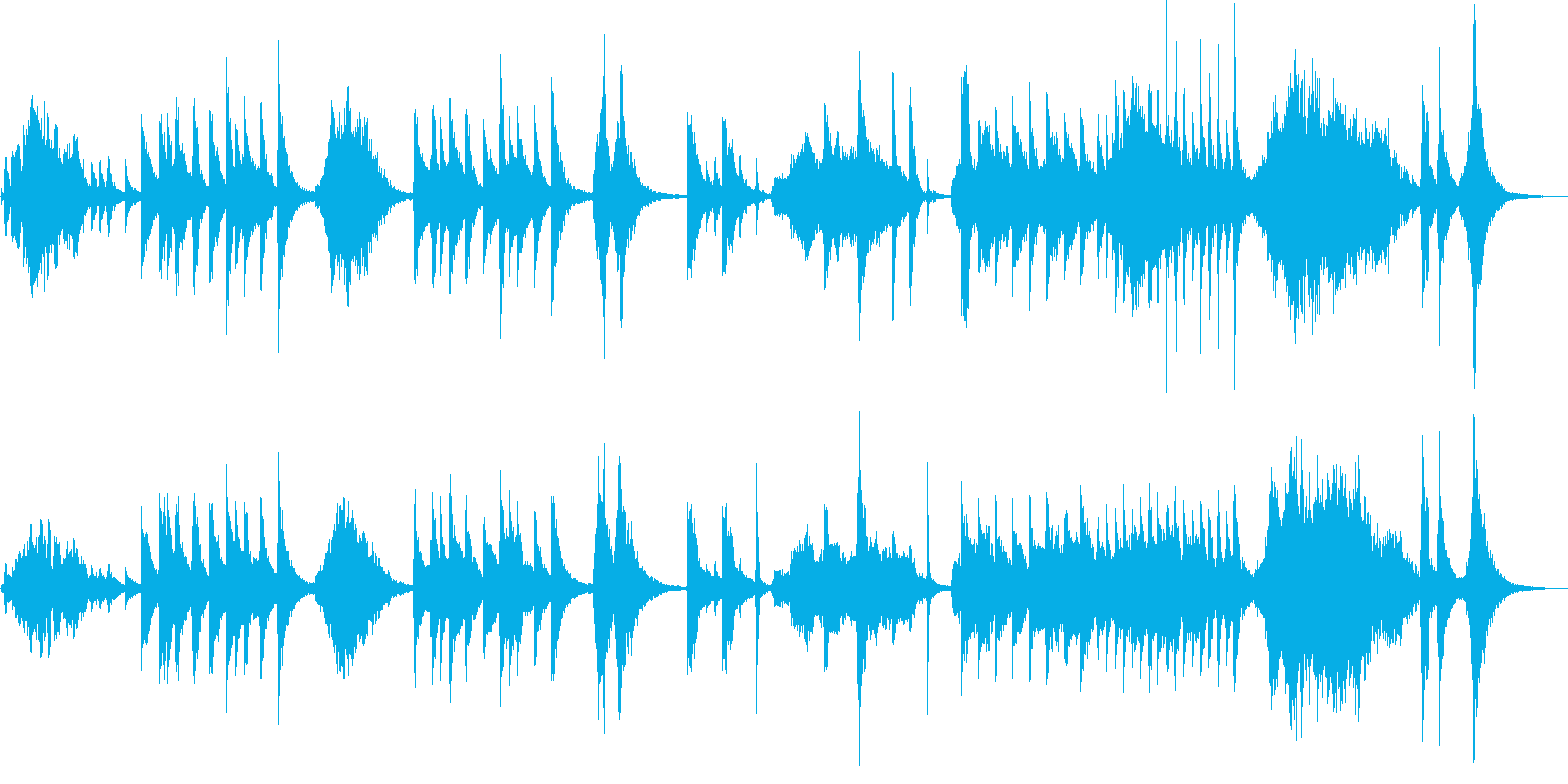 子猫が室内で散歩している様子を曲にしま…の再生済みの波形