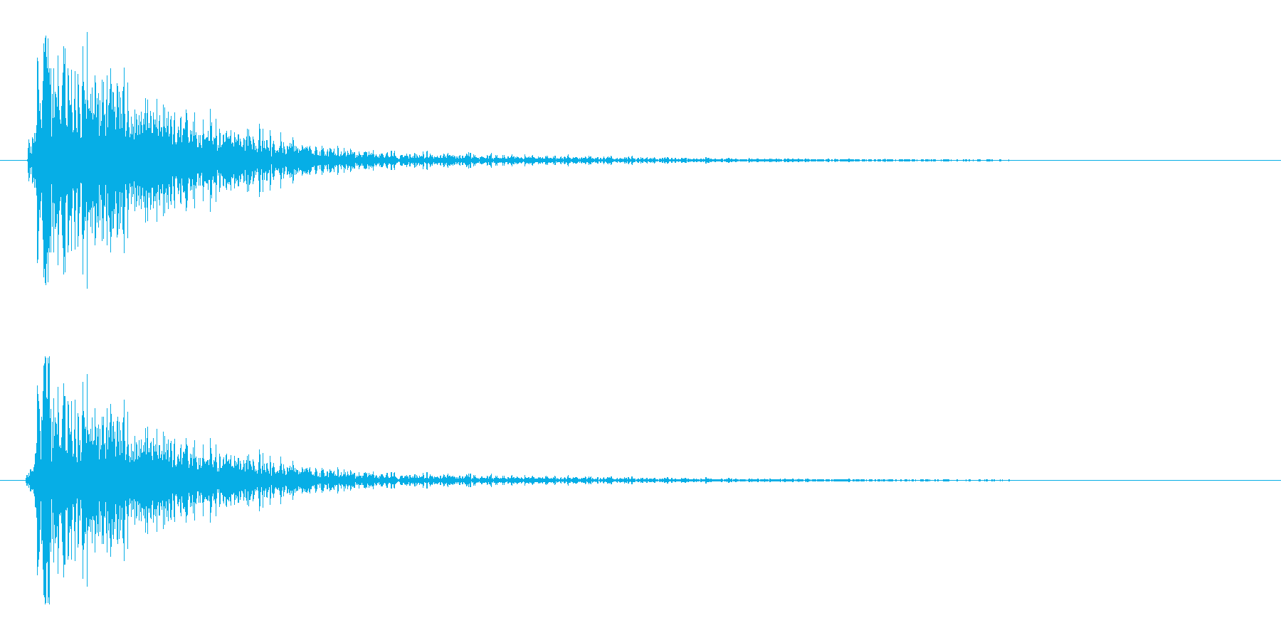 スネアドラムの音(弱め)の再生済みの波形