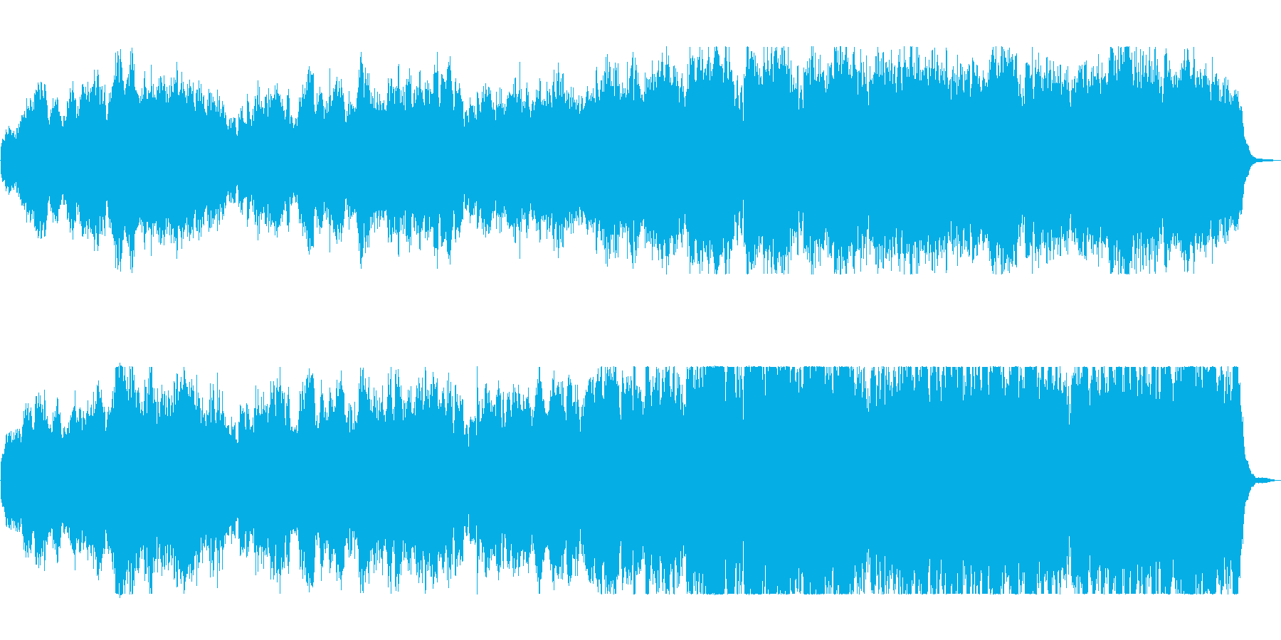 壮大で雄大な感動するオーケストラの曲の再生済みの波形