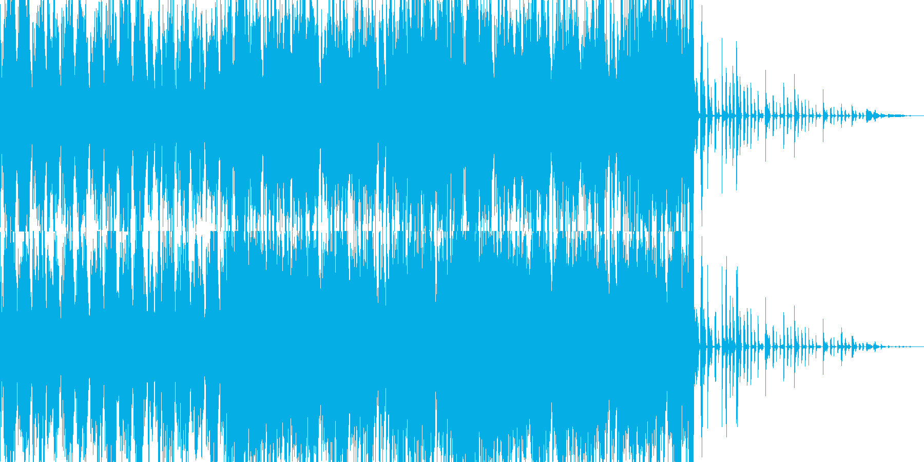 ノリの良い曲、ドラムが激しいジングルの再生済みの波形