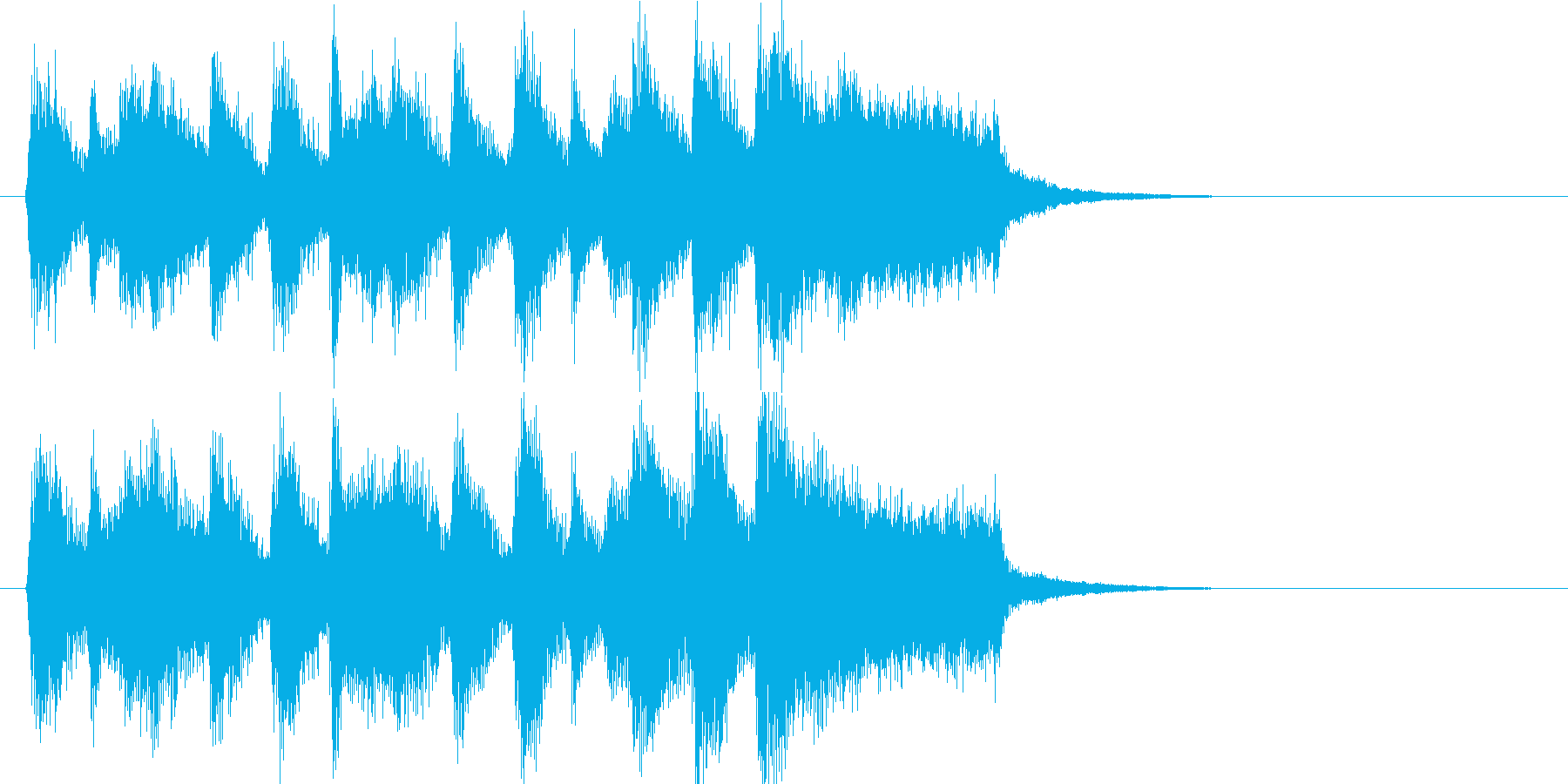 行進曲風のわくわくしてにぎやかなジングルの再生済みの波形