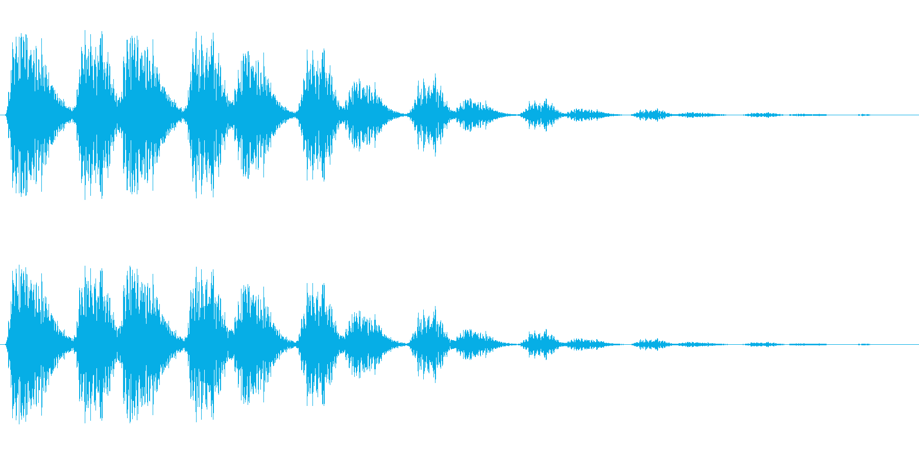 動いている何かが去る音の再生済みの波形