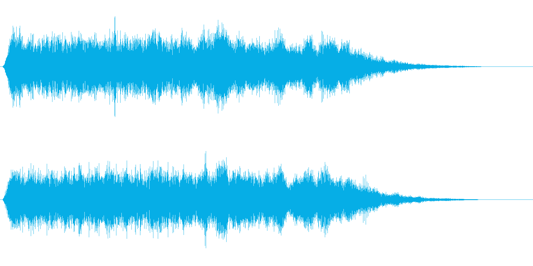 シンセサイザーのジュワーンとした音の再生済みの波形