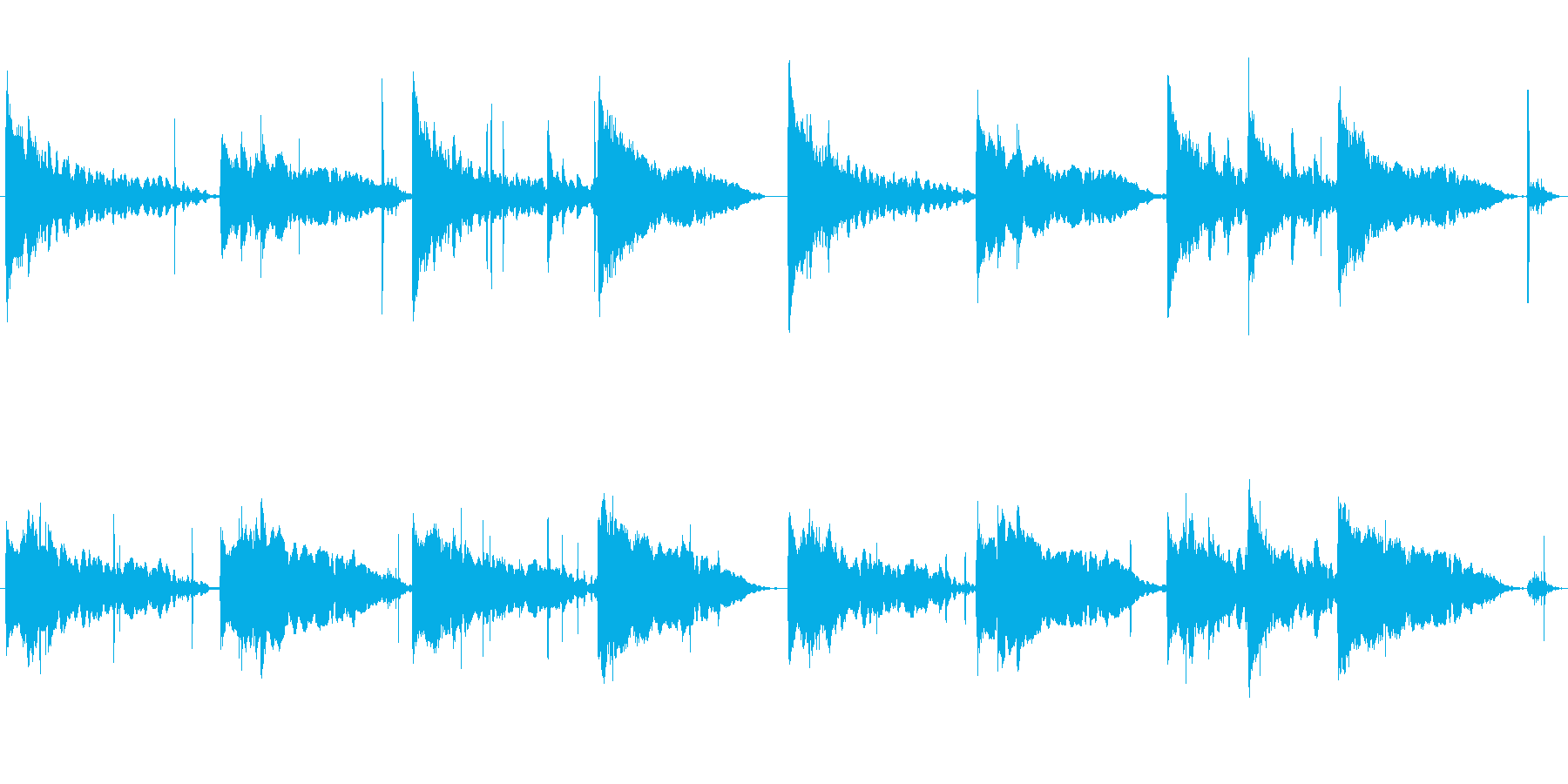 水の音を使った神秘的な曲の再生済みの波形