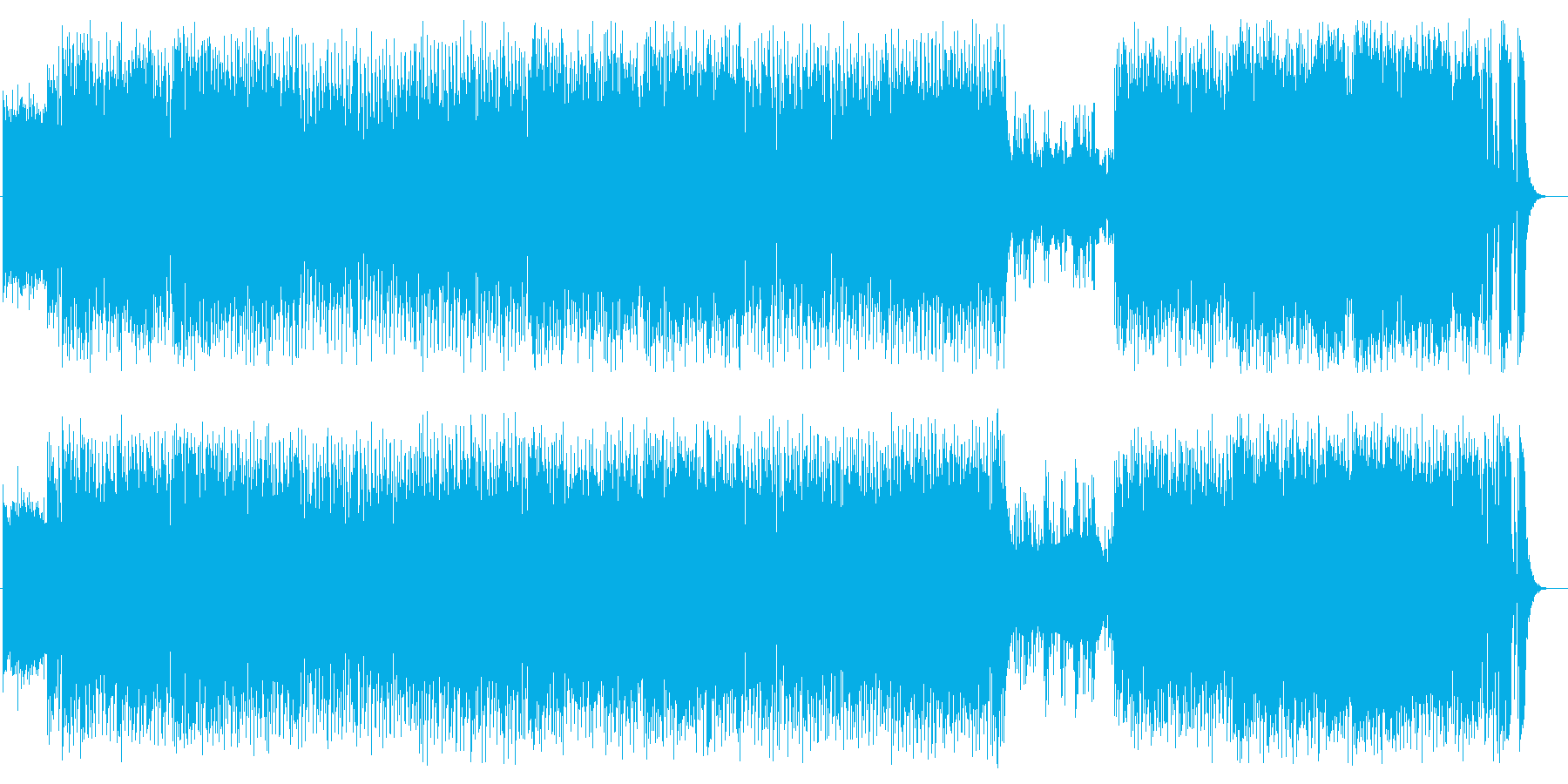 疾走感のシンセ・ギターなどの曲の再生済みの波形