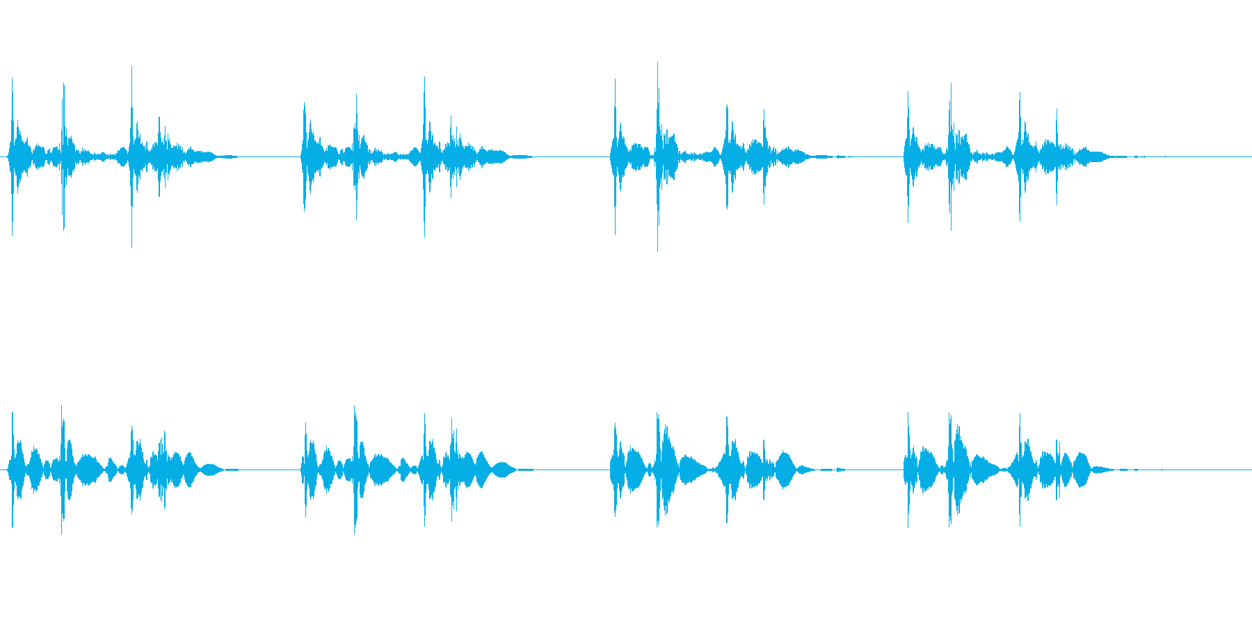 パカパッパカパッパカパッ(走る馬の音)の再生済みの波形