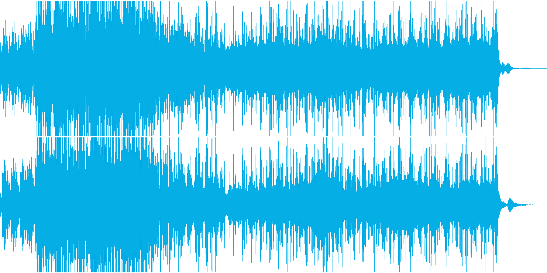 少しテンポの速い打ち込み曲の再生済みの波形