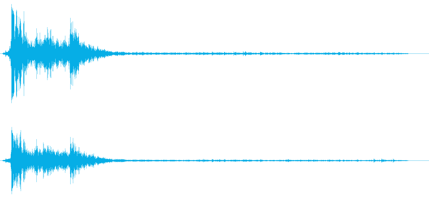 バシャッという水滴落下の音の再生済みの波形
