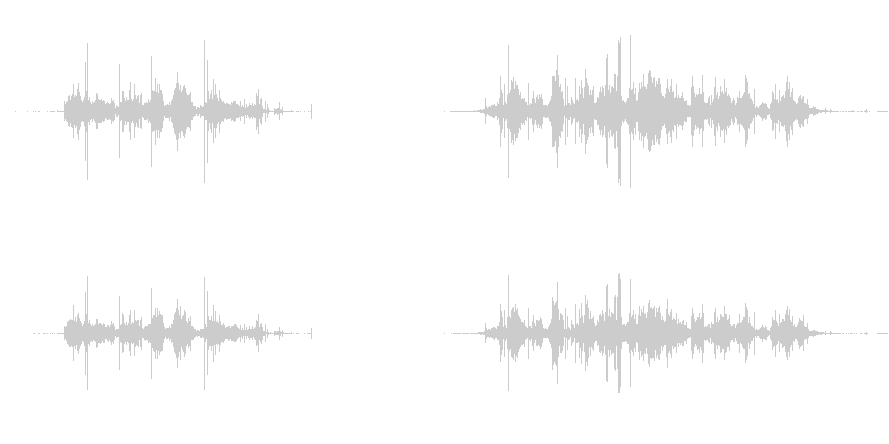 紙によるかさこそ音。の未再生の波形