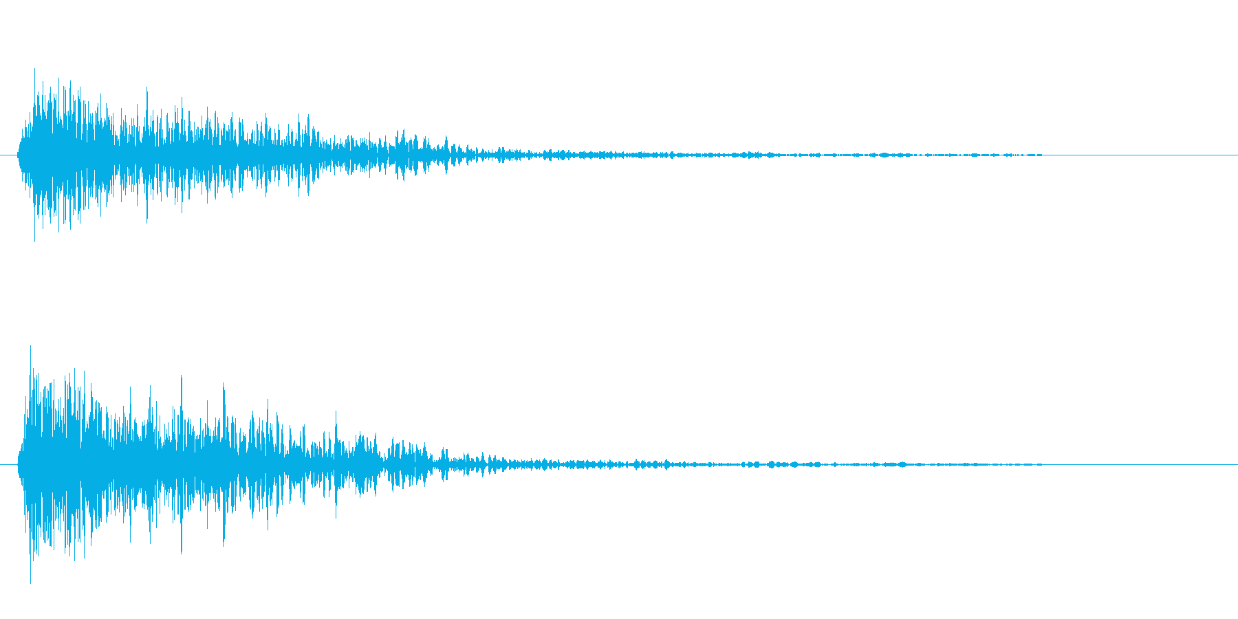 短いバネが反発するような力強い効果音の再生済みの波形