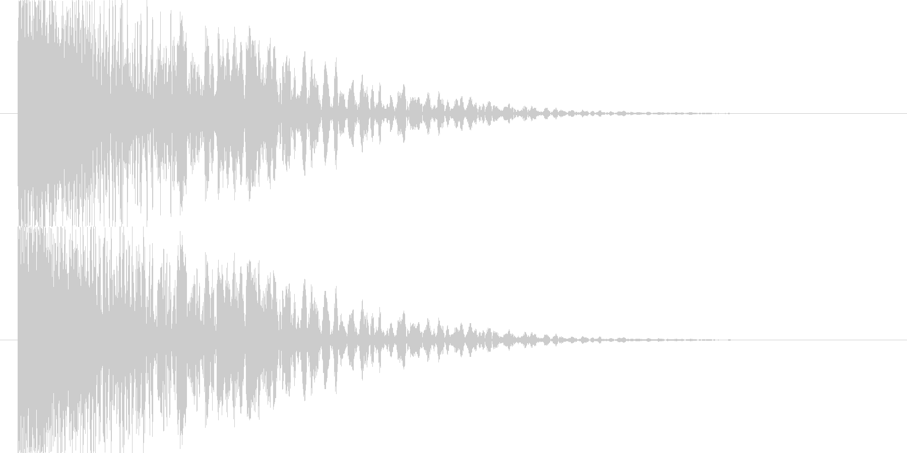 衝突音の後にゴロゴロとした余韻の未再生の波形