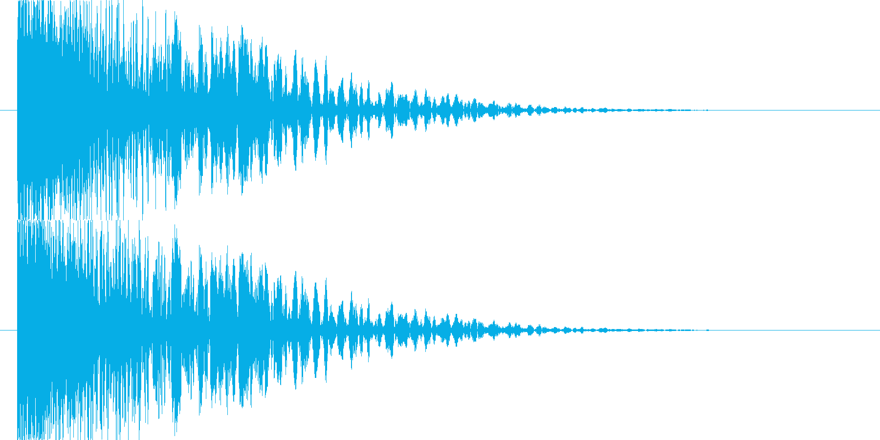 衝突音の後にゴロゴロとした余韻の再生済みの波形