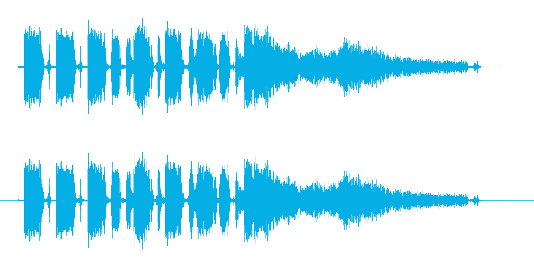 テープで録音されたようなギターのジングルの再生済みの波形