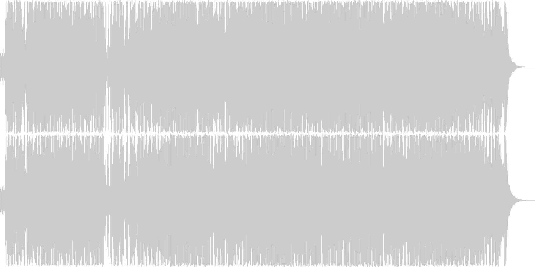 ピアノ伴奏のねこボーカル楽曲の未再生の波形