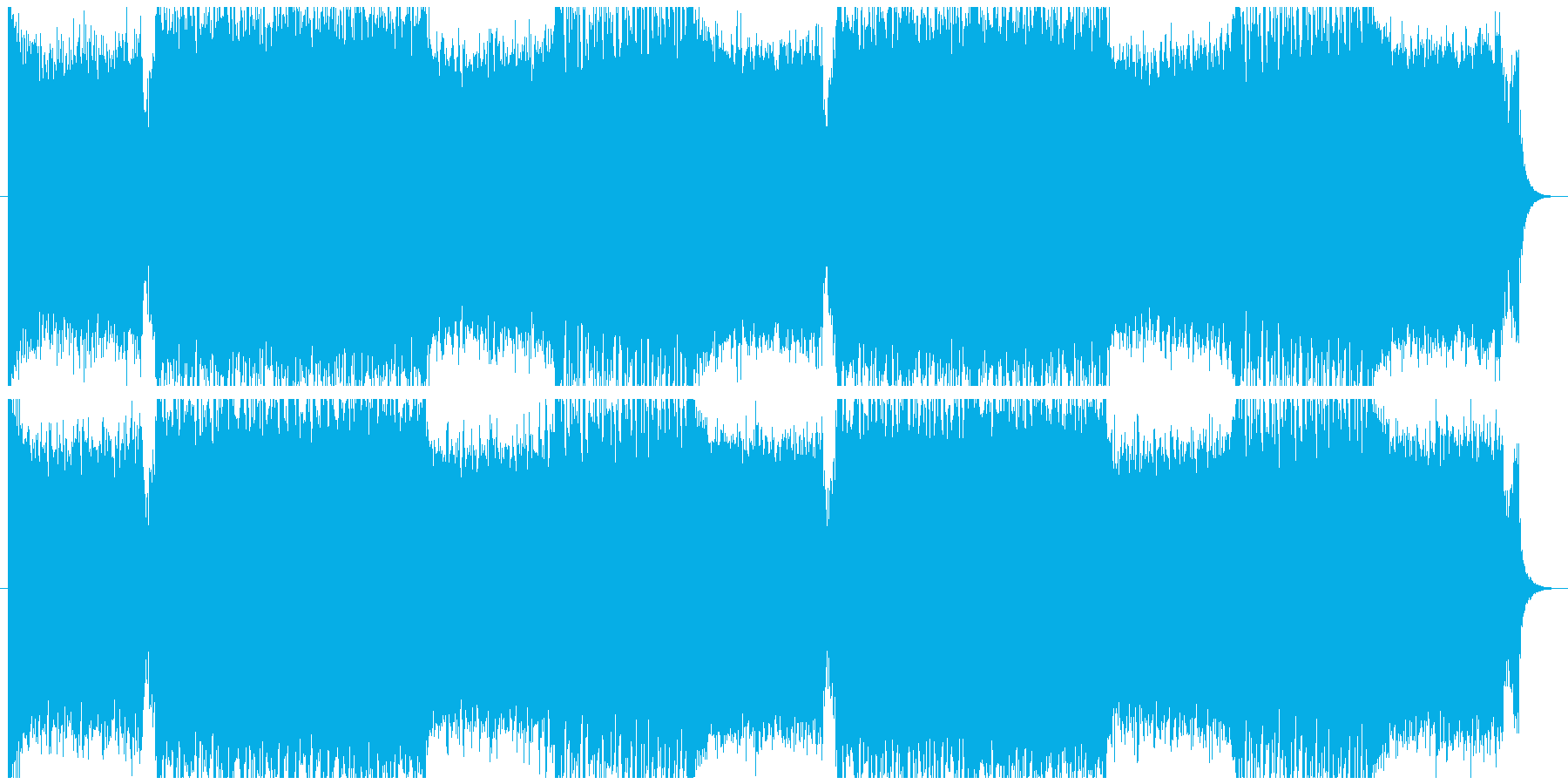 アクションゲーム等BGM(戦闘曲3)の再生済みの波形
