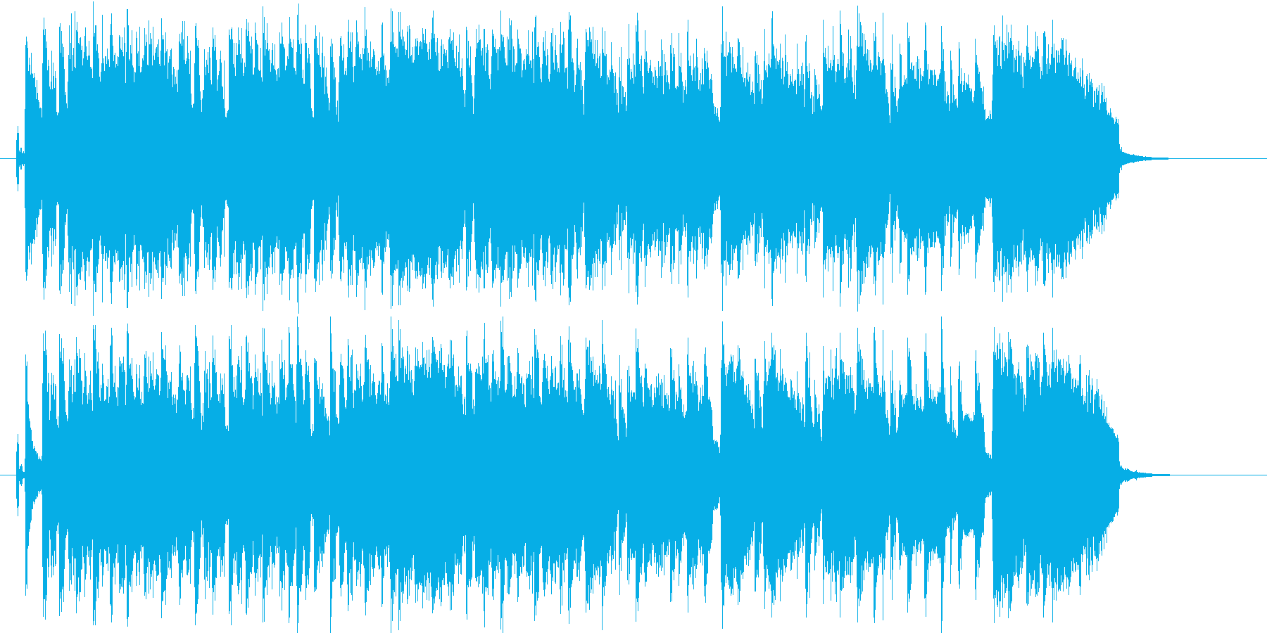 エレキギターがパワフルなロックバンド曲の再生済みの波形