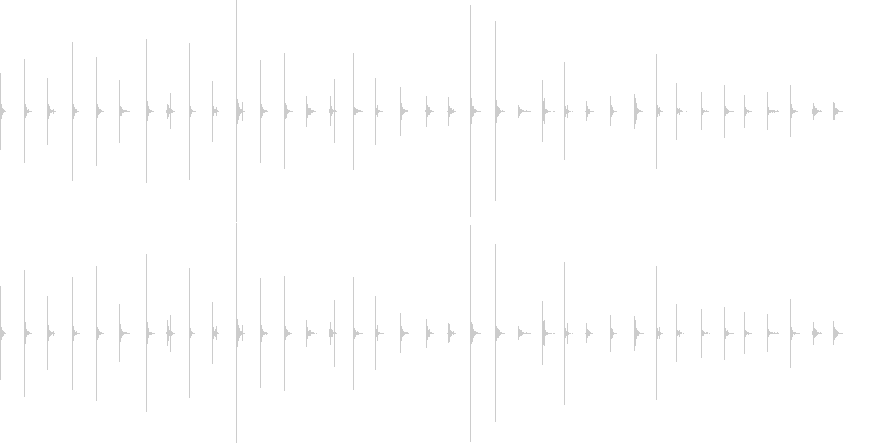 ハイヒールで歩く足音の未再生の波形