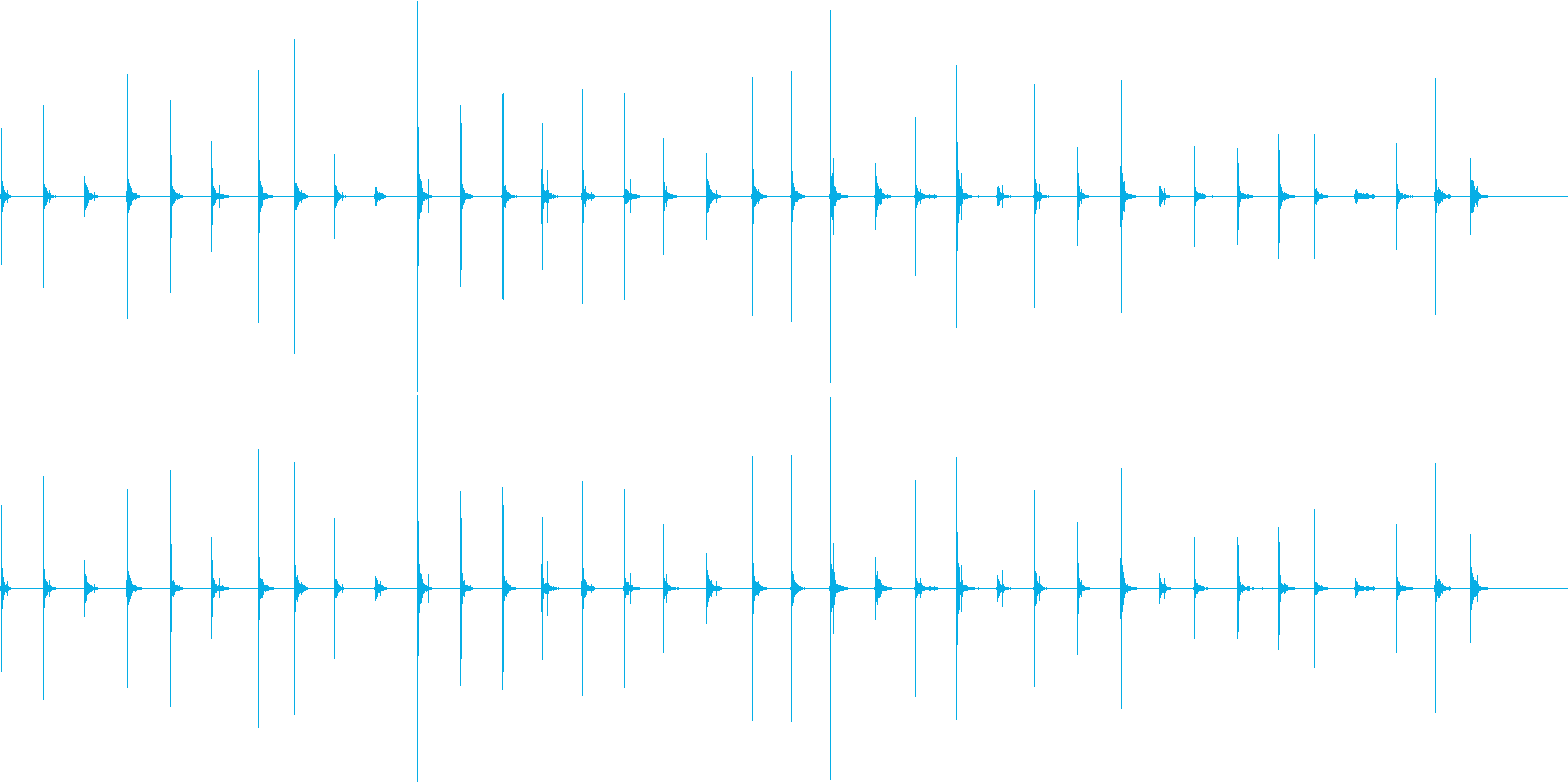 ハイヒールで歩く足音の再生済みの波形